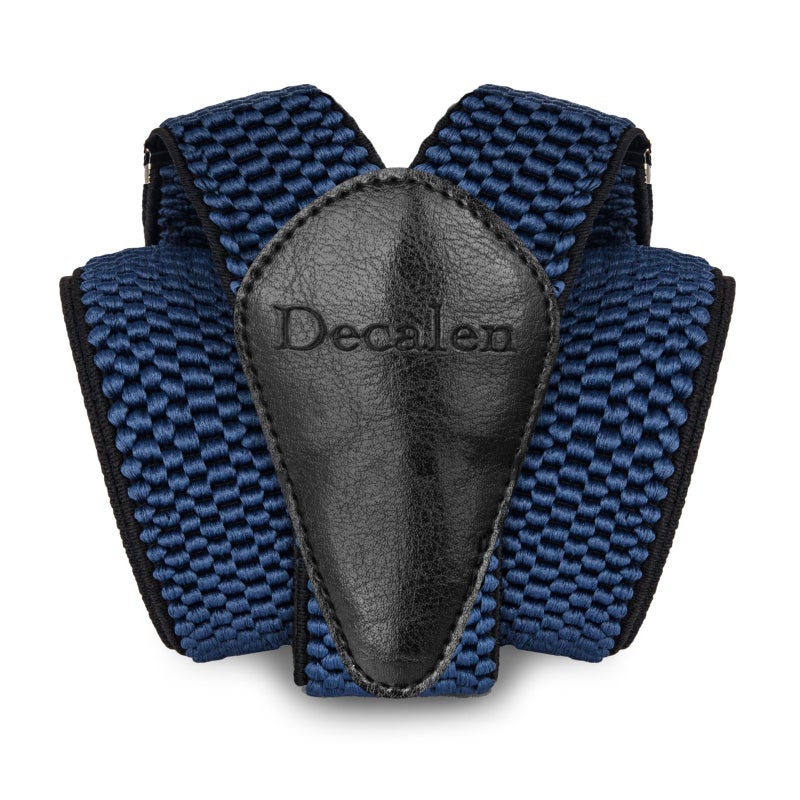 Decalen Mens Suspenders with Very Strong Clips Heavy Duty Braces One Size Fits All Big and Tall Wide Adjustable and Elastic Y Shape (Blue) - Image 2